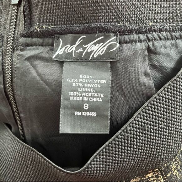 Lord & Taylor Black Gold Metallic Pleated Mini Skirt - Picture 6 of 8